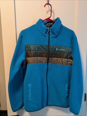 Cotopaxi Blue Fleece Jacket with Colored Chest Panels